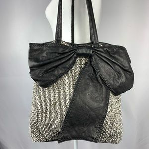 RED by Marc Ecko black & white tweed purse